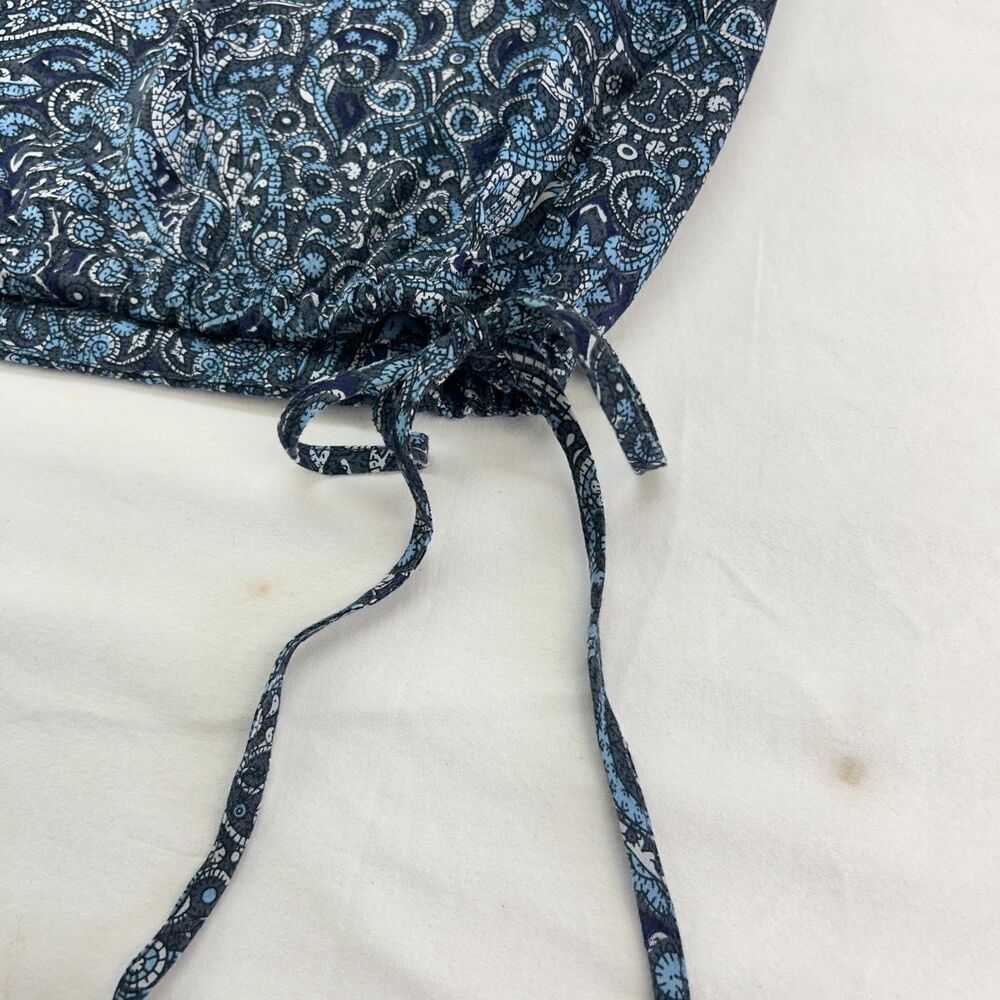 Lucky Brand Live in Love Boho Blue Paisley Print CottageCore Sz M - Picture 8 of 8